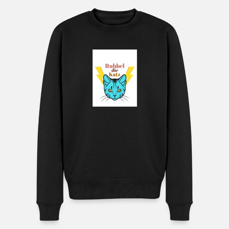 Rubbel die Katz - Männer Premium Bio Pullover - Schwarz