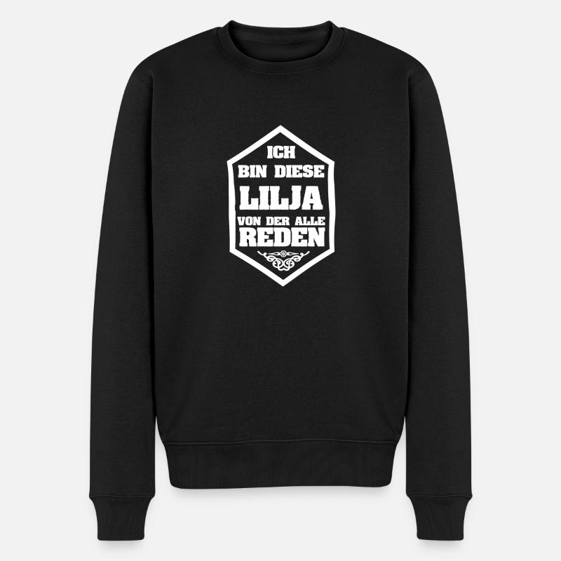 Rufname Lilja - Männer Premium Bio Pullover - Schwarz