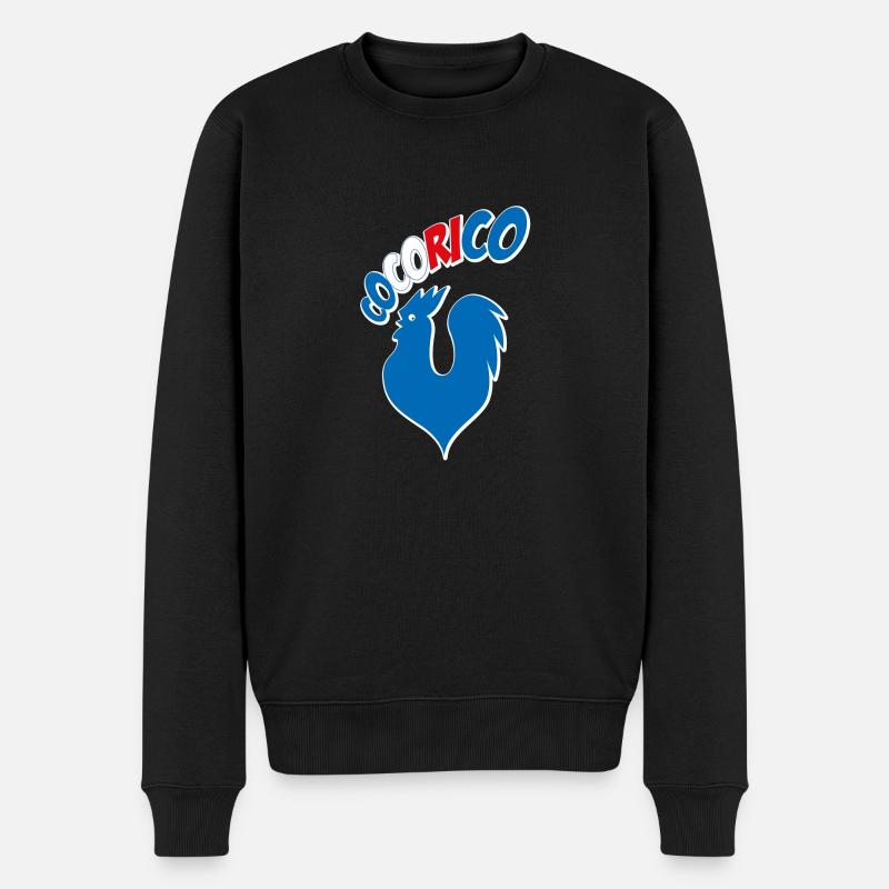 France Euro 2016 bleu blanc rouge coq Cocorico - Pull Premium bio Homme - noir