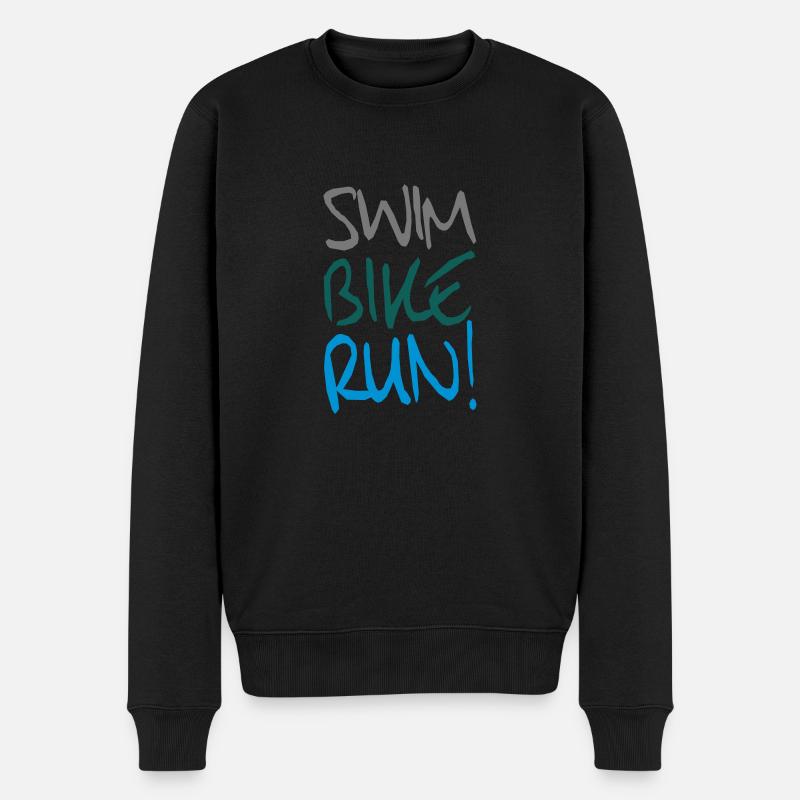 Swim Bike Run! - Triathlon Training - Männer Premium Bio Pullover - Schwarz