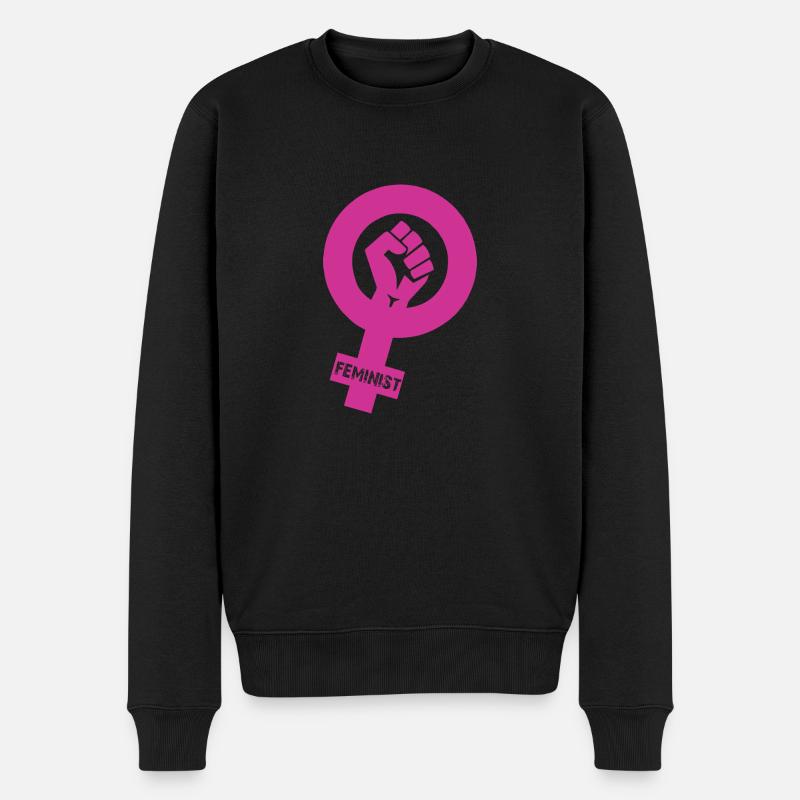 Feminist - Männer Premium Bio Pullover - Schwarz