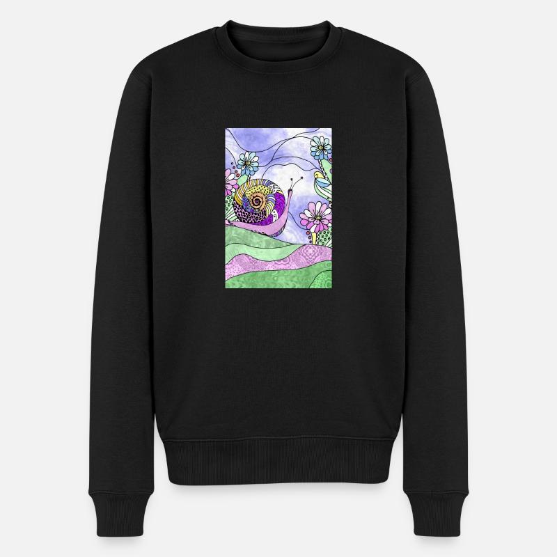 Schnecke - Männer Premium Bio Pullover - Schwarz