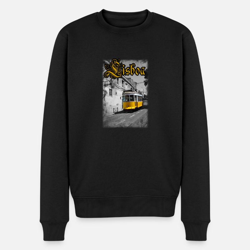 Lisboa Tram - Pull Premium bio Homme - noir
