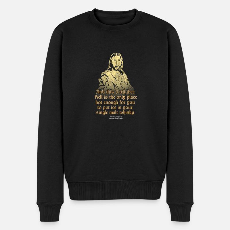 Single Malt & Eis Heiland - Männer Premium Bio Pullover - Schwarz