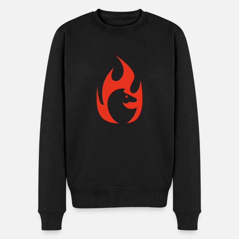 Pferd Schach Springer - Männer Premium Bio Pullover - Schwarz