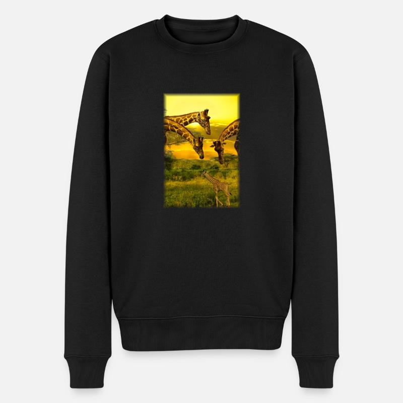 Girafe au Kenya - Pull Premium bio Homme - noir