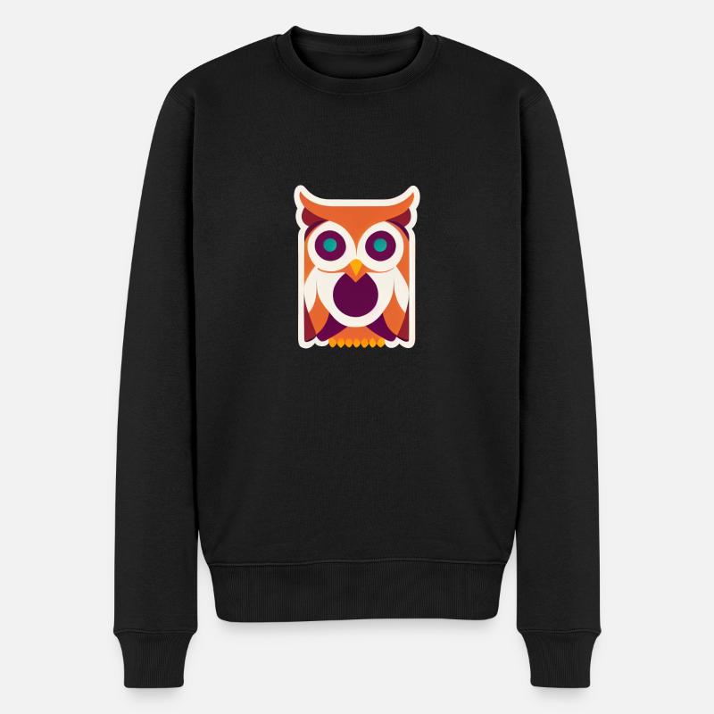 Kawaii Eule - Männer Premium Bio Pullover - Schwarz