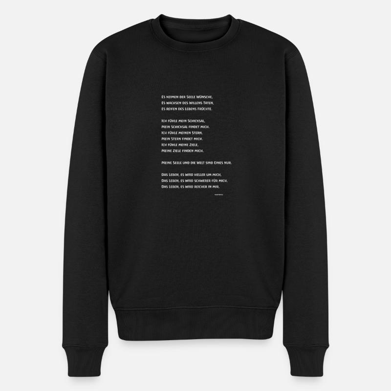 Es keimen der Seele Wünsche Waldorf Steiner, Weiß - Männer Premium Bio Pullover - Schwarz