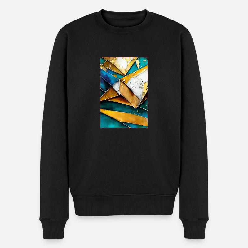 Gold Abstrakte Kunst - Männer Premium Bio Pullover - Schwarz