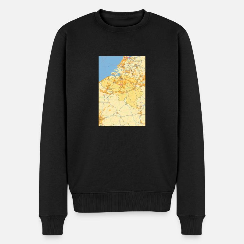 Belgien Karte - Männer Premium Bio Pullover - Schwarz