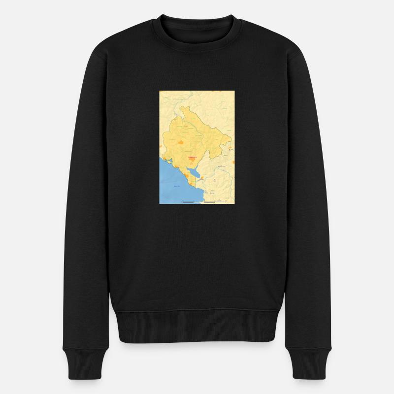 Carte du Monténégro - Pull Premium bio Homme - noir