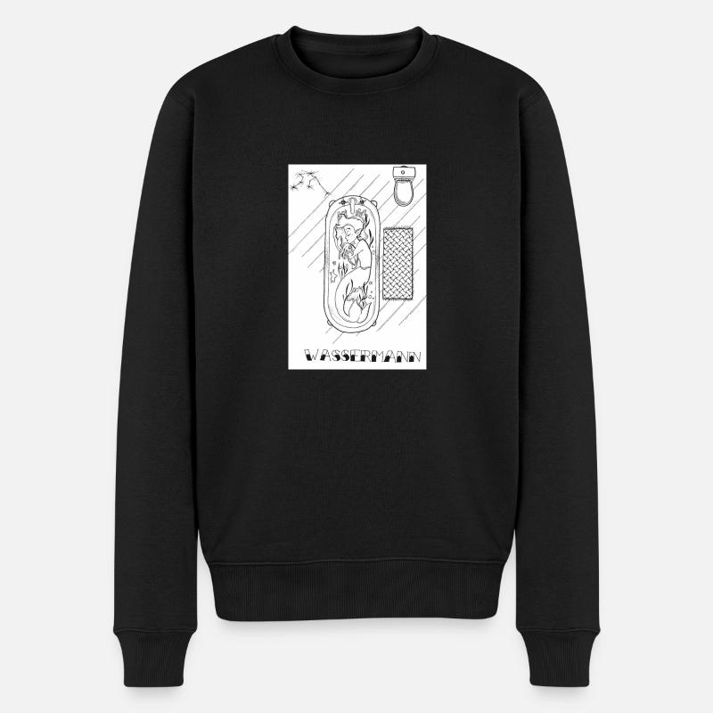 Wassermann - Männer Premium Bio Pullover - Schwarz