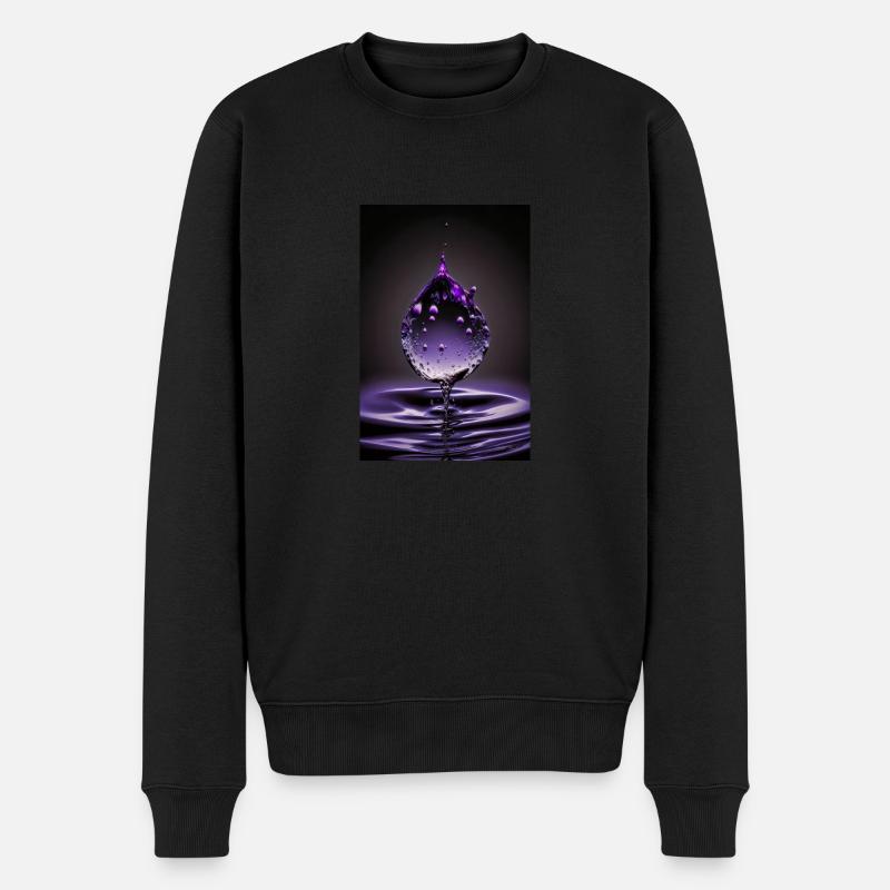 Gouttes violettes 4 - Pull Premium bio Homme - noir