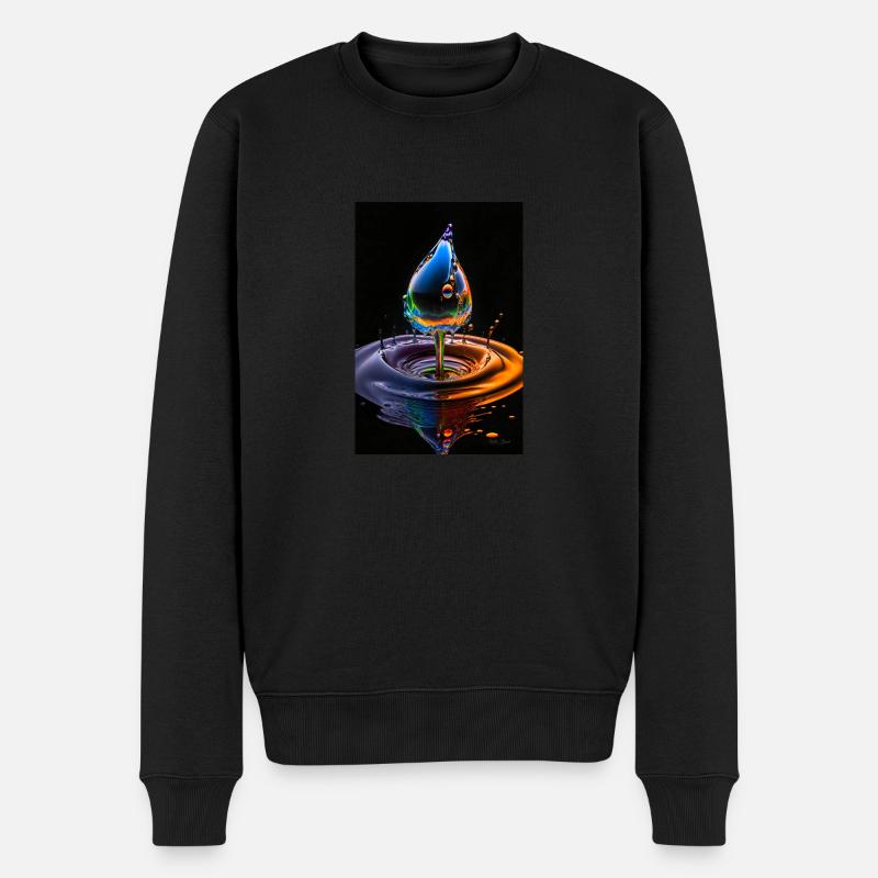 Tropfen neon 4 - Männer Premium Bio Pullover - Schwarz