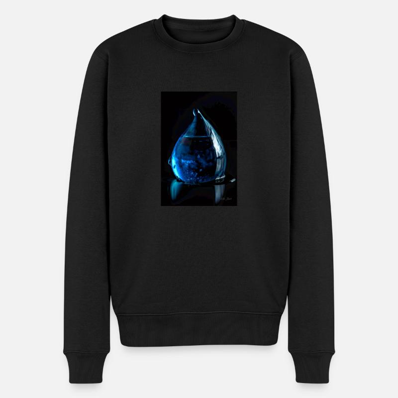 Gouttes bleues 6 - Pull Premium bio Homme - noir