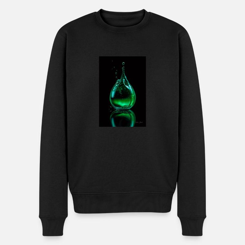 Gouttes vertes 6 - Pull Premium bio Homme - noir