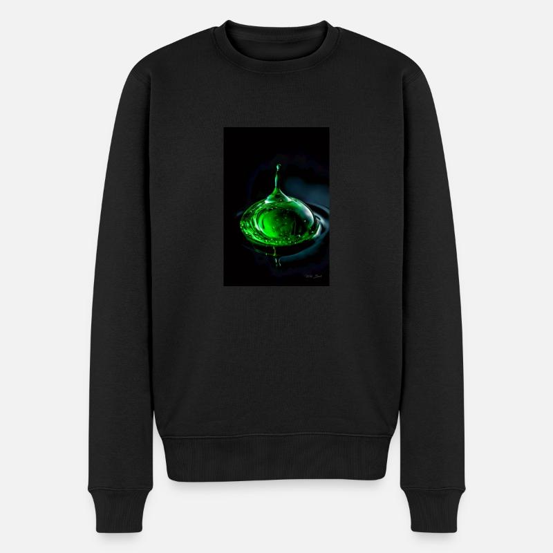 Gouttes vertes 7 - Pull Premium bio Homme - noir