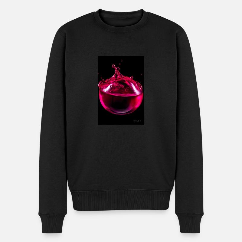 Gouttes magenta 6 - Pull Premium bio Homme - noir