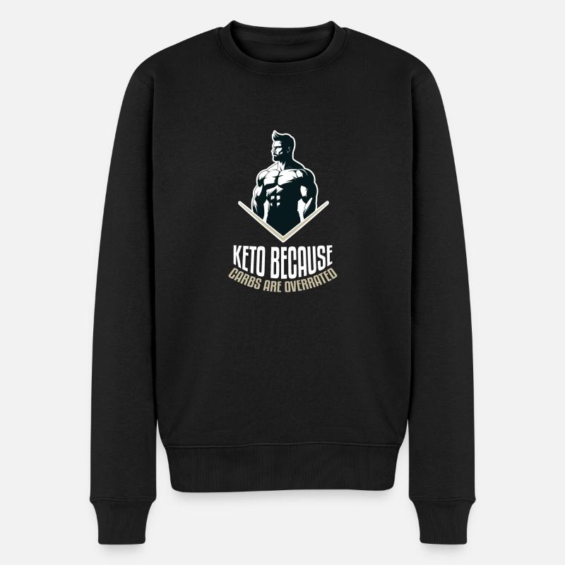 Entzückendes fröhliches Keto-Zitat - Männer Premium Bio Pullover - Schwarz
