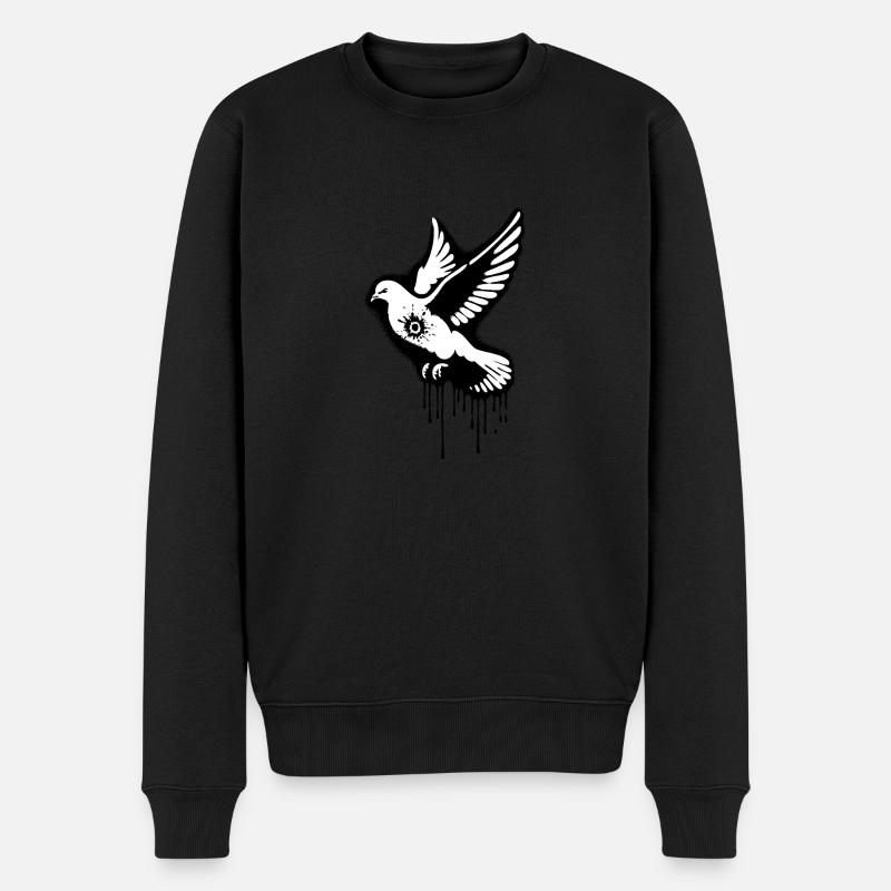 Friedenstaube | Kriegsbild - Männer Premium Bio Pullover - Schwarz