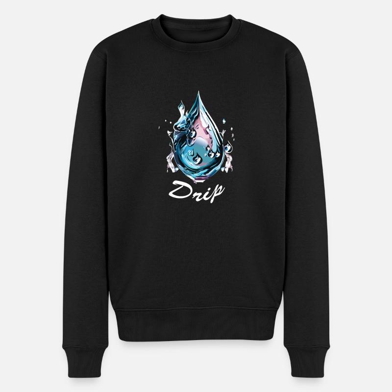 Goutte d’eau chromée - Pull Premium bio Homme - noir