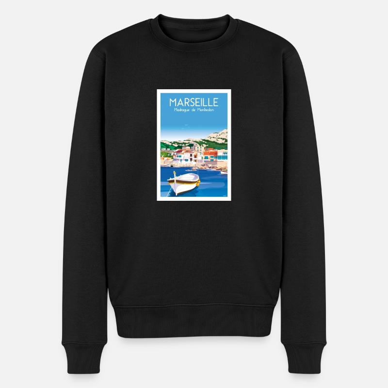 MARSEILLE MADRAGUE DE MONTREDON - Pull Premium bio Homme - noir