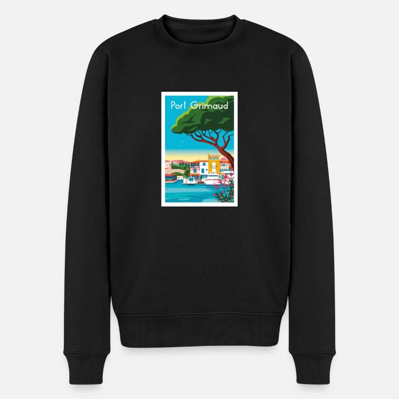PORT GRIMAUD - Pull Premium bio Homme - noir