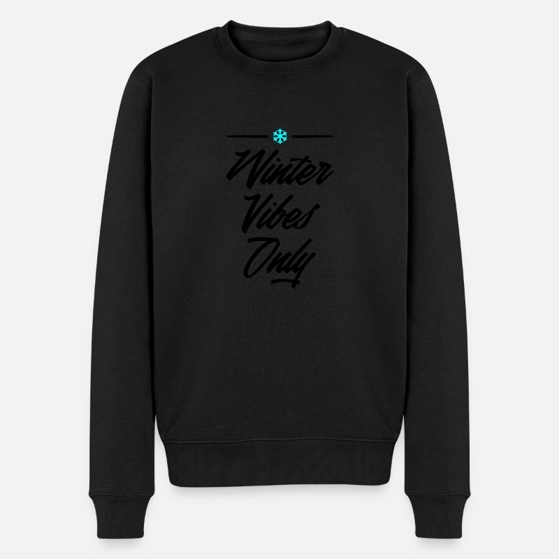 winter vibes only 2 - Männer Premium Bio Pullover - Schwarz