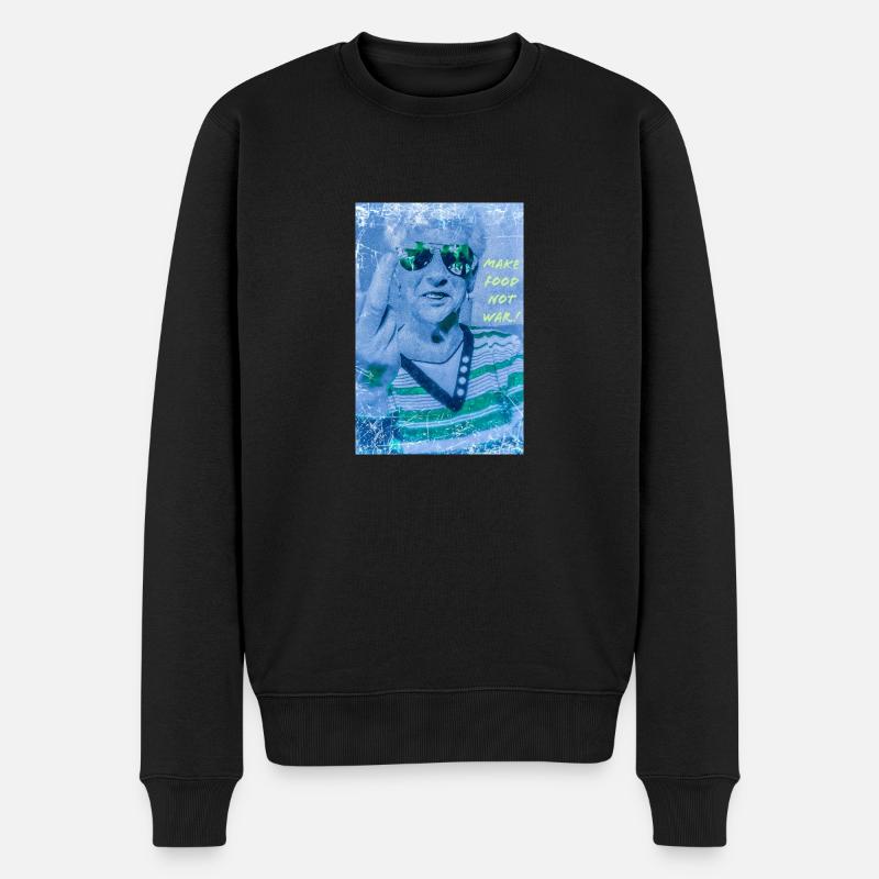 Machen Sie Essen, keinen Krieg! - Männer Premium Bio Pullover - Schwarz