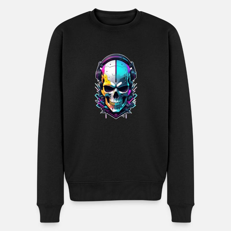 crane steampunk neon - Pull Premium bio Homme - noir