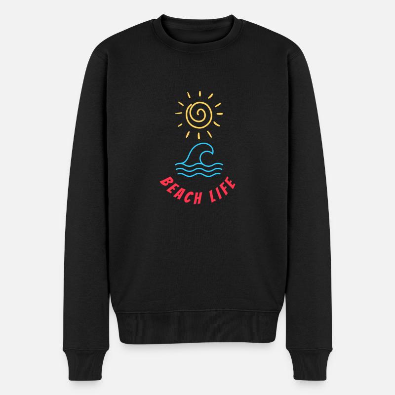 Beach Life - Männer Premium Bio Pullover - Schwarz