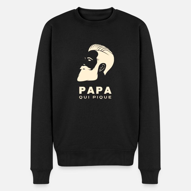 PAPA QUI PIQUE 1 - Pull Premium bio Homme - noir