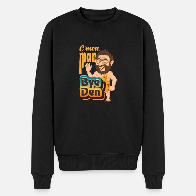 Biden C`mon man Spruch Höhlenmensch Caveman - Männer Premium Bio Pullover - Schwarz