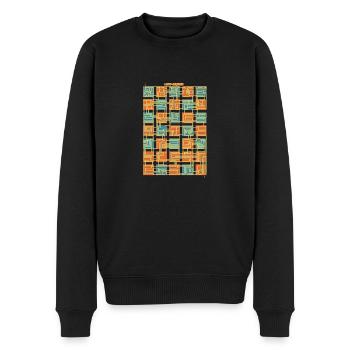 Laby-Quadrat - Männer Premium Bio Pullover - Schwarz - Vorne - Nico (187cm)