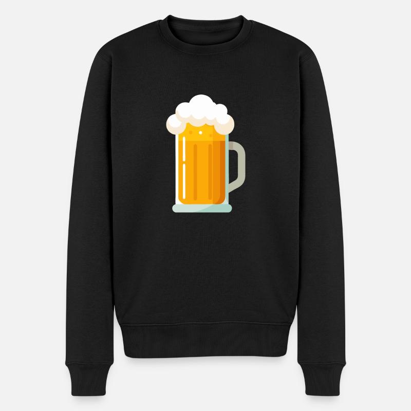 Bierkrug - illustriert - Männer Premium Bio Pullover - Schwarz