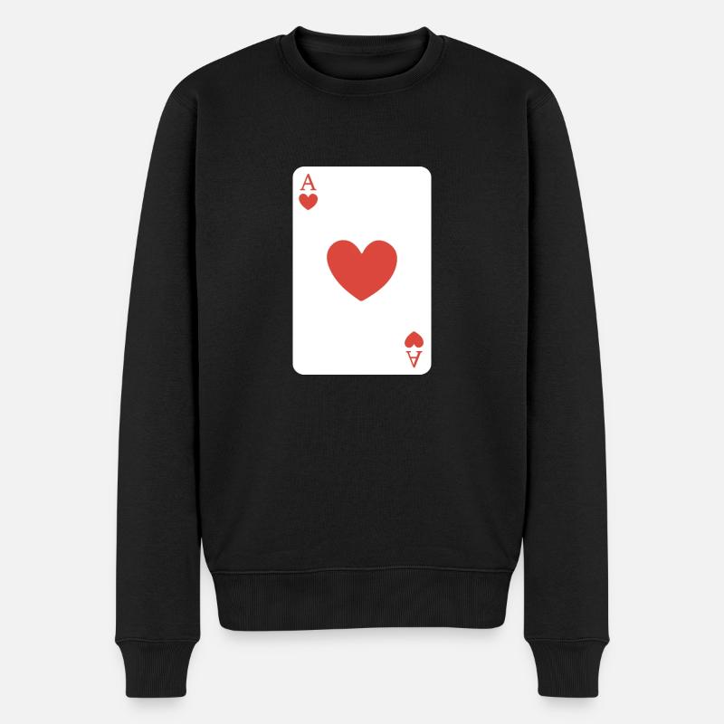 Herz-Ass - Männer Premium Bio Pullover - Schwarz