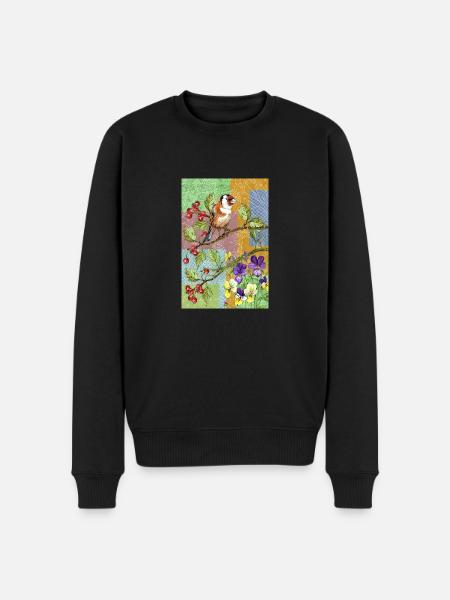 Bunter Vogel - Männer Premium Bio Pullover - Schwarz