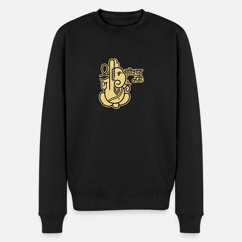 Ganesha Elefant (elephant) No.05_2c - Männer Premium Bio Pullover - Schwarz
