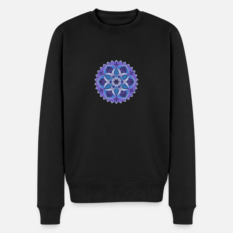 Mandala - Männer Premium Bio Pullover - Schwarz