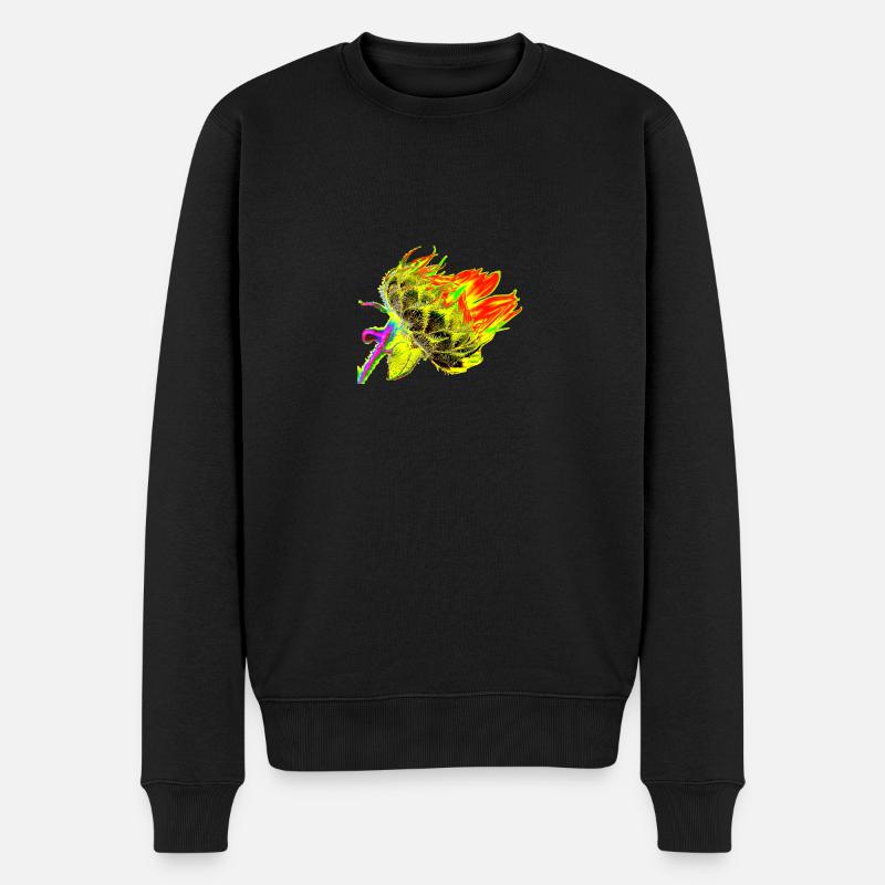 Un tournesol coloré en fleurs, A733107 - Pull Premium bio Homme - noir