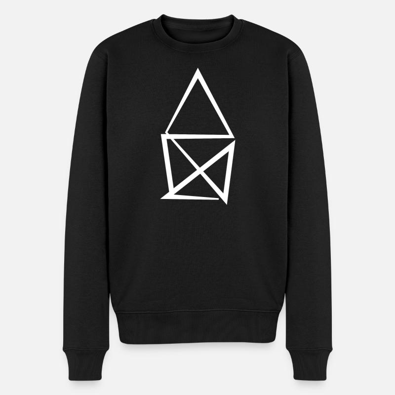 Conception géométrique d’art au trait - Pull Premium bio Homme - noir