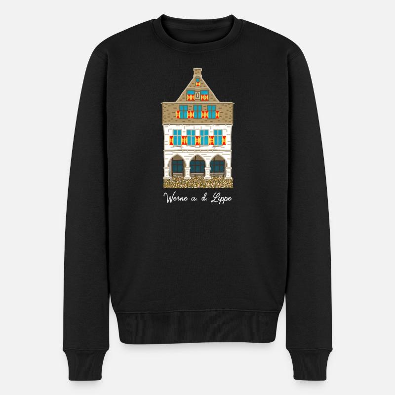 Werne a. d. Lippe, Historisches Rathaus - Männer Premium Bio Pullover - Schwarz