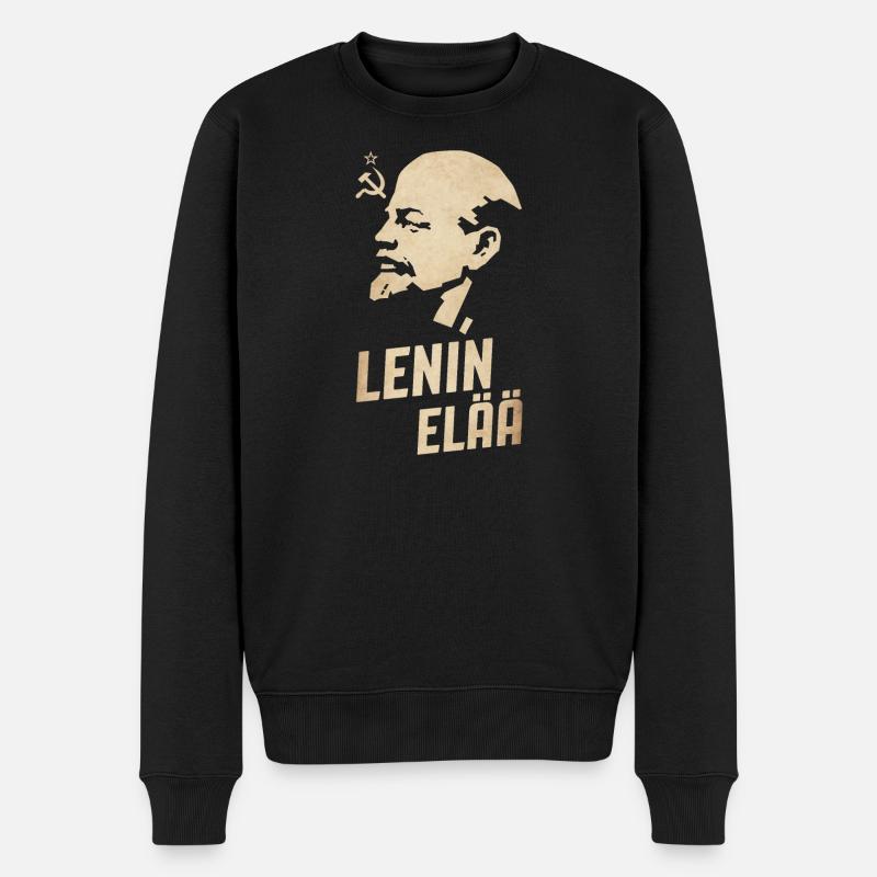 Lenin lebt - Männer Premium Bio Pullover - Schwarz