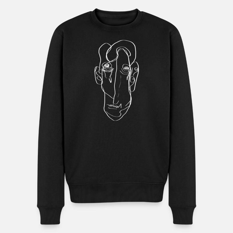Face abstraite - Pull Premium bio Homme - noir