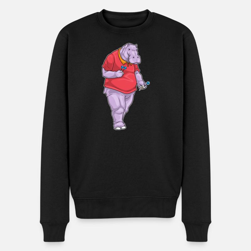 Fléchette hippopotame - Pull Premium bio Homme - noir