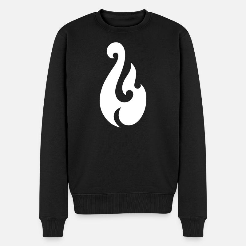 Mauis Haken - Männer Premium Bio Pullover - Schwarz