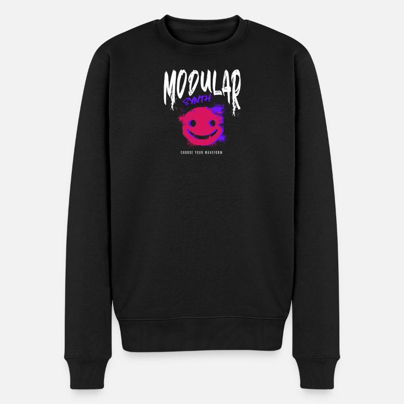 Modular Synth Synthesizer Waveform - Männer Premium Bio Pullover - Schwarz