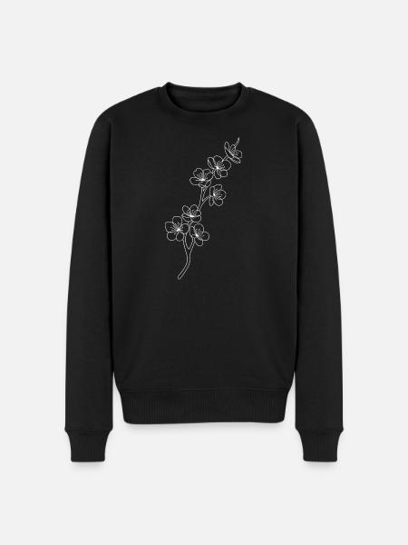 Blossom Lines Cherry Blossoms - Men's Premium Organic Jumper - black