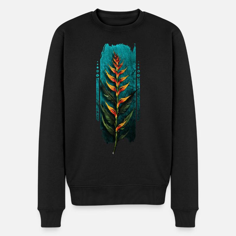 Splendeur tropicale : Fleur d’Heliconia - Pull Premium bio Homme - noir