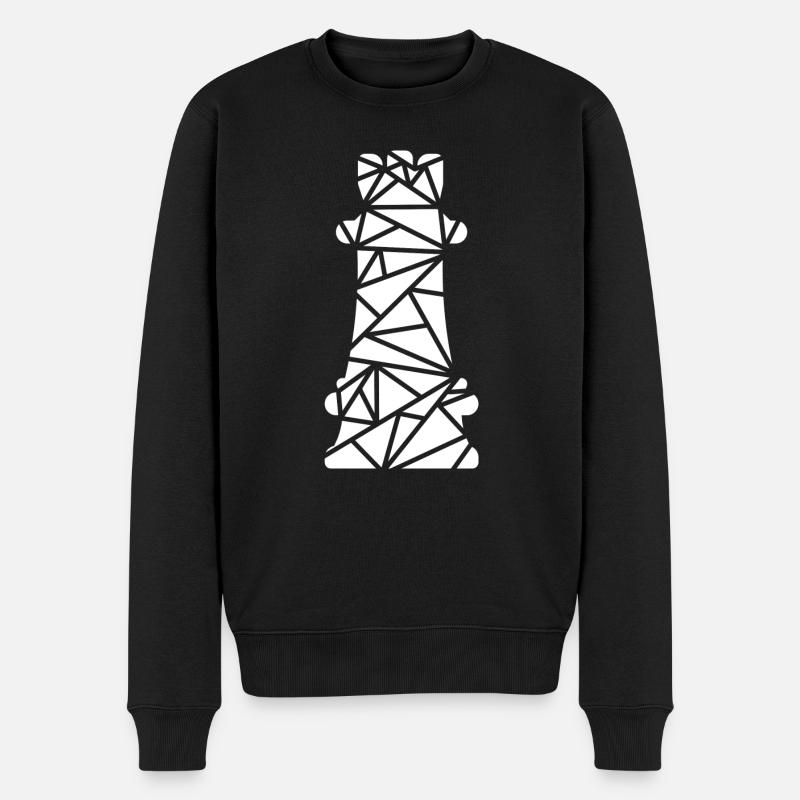 Der Turm - Männer Premium Bio Pullover - Schwarz